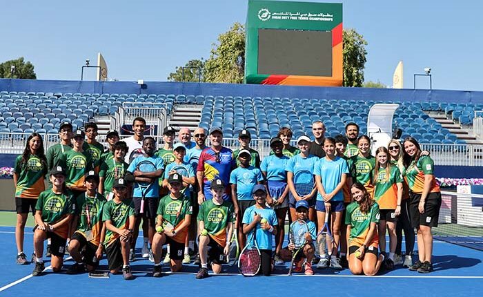 FELIX AUGER-ALIASSIME AND JACK DRAPER SURPRISE KIDS AT DUBAI DUTY FREE TENNIS CHAMPIONSHIPS CLINIC FELIX AUGER-ALIASSIME AND JACK DRAPER SURPRISE KIDS AT DUBAI DUTY FREE TENNIS CHAMPIONSHIPS CLINIC - felix auger-aliassime