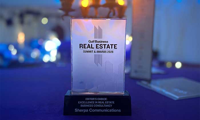 Sherpa Communications wins Excellence in Real Estate Business Consultancy at Gulf Business Real Estate Awards 2026 Sherpa Communications wins Excellence in Real Estate Business Consultancy at Gulf Business Real Estate Awards 2026 - sherp...