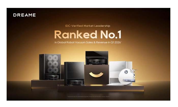 Dreame ranked No.1 in Global Robot Vacuum Sales & Revenue, according to International Data Corporation (IDC) Dreame ranked No.1 in Global Robot Vacuum Sales & Revenue, according to International Data Corporation (IDC) - dreame ranked